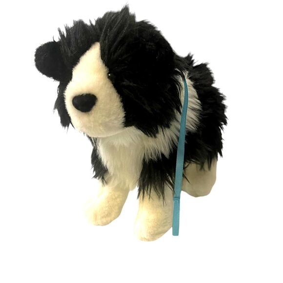 American Girl Saige's Black and White Border Collie Dog with Leash - Picture 2 of 8